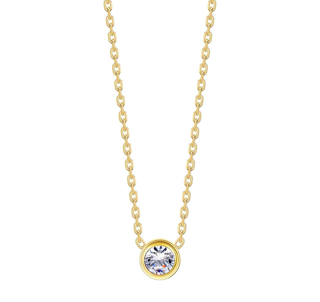Celeste Gold Bezel Necklace
