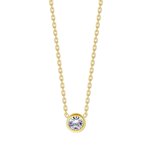 Celeste Gold Bezel Necklace