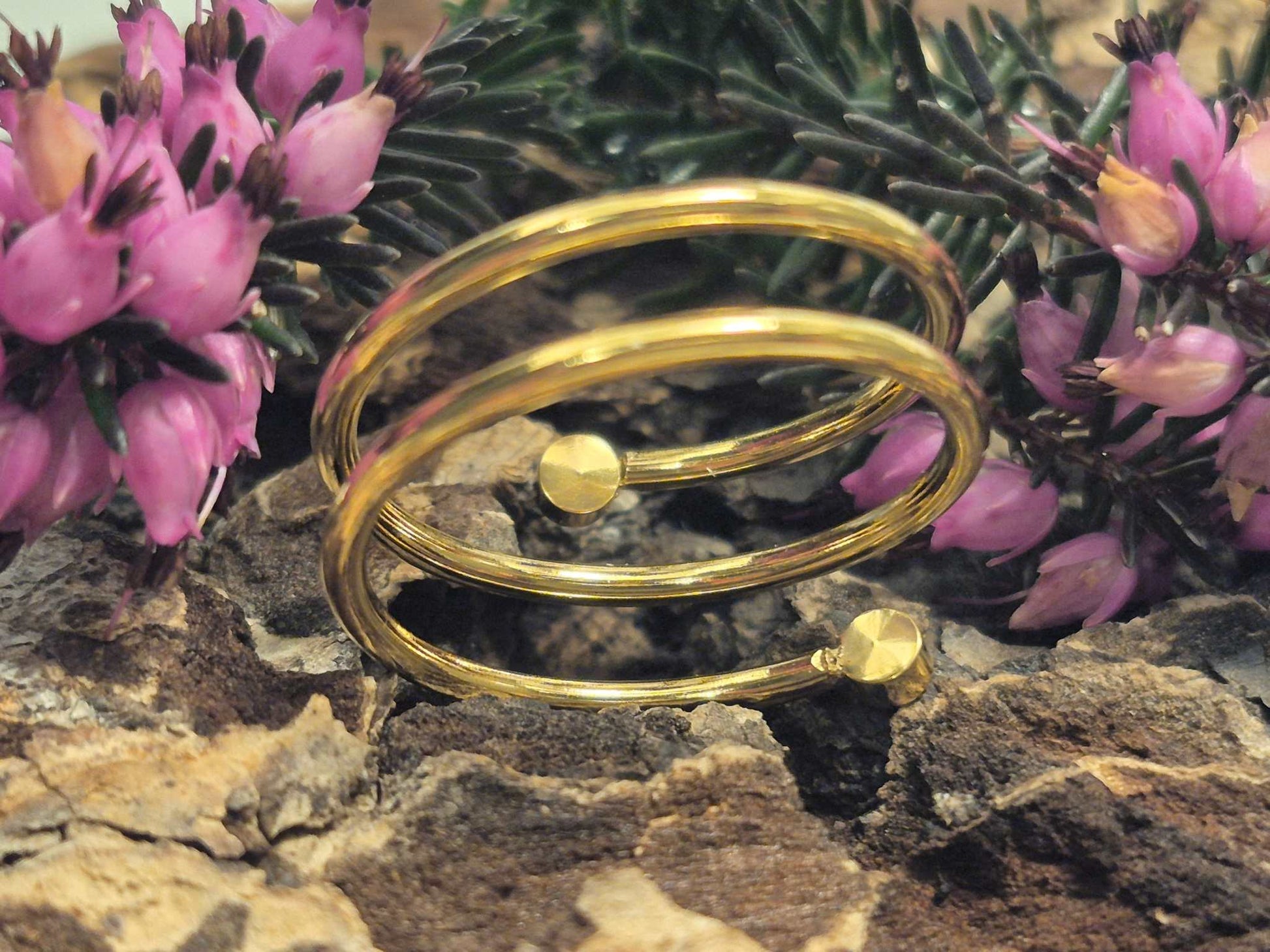 Sovereign Spiral adjustable gold wrap ring with crystals