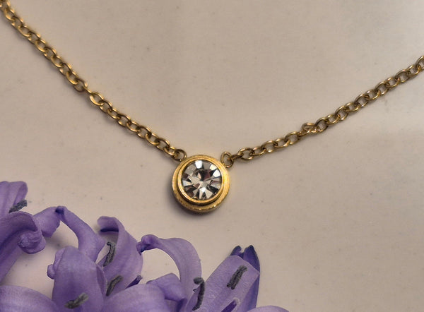 Celeste Gold Bezel Necklace