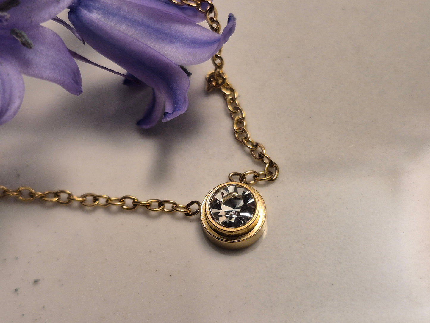 Celeste Gold Bezel Necklace