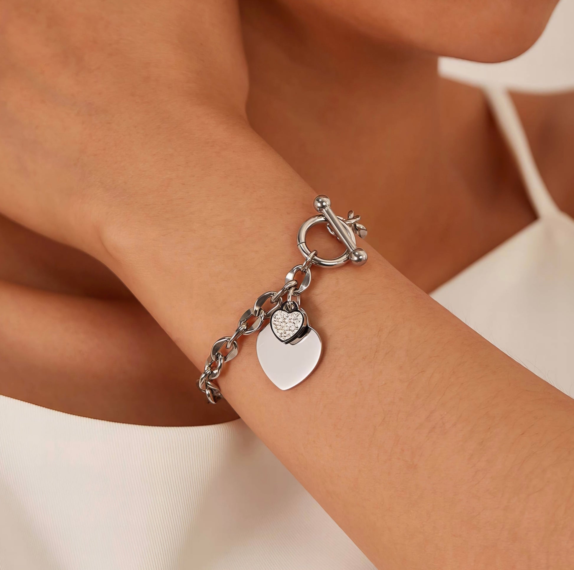 Luxe Heartlock Charm Bracelet
