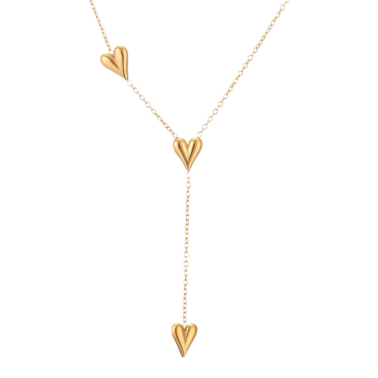 Lila Reversible Four-Heart Drop Necklace