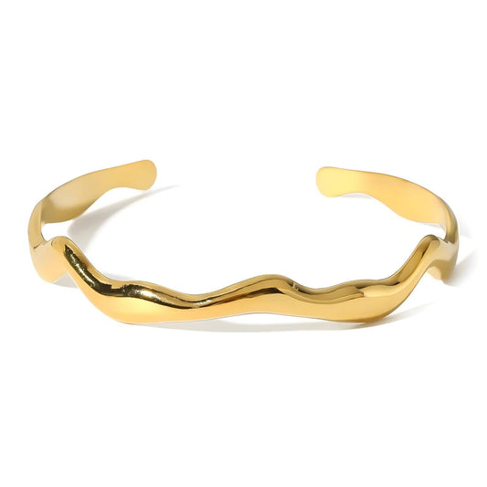 Golden Wave Cuff Bracelet