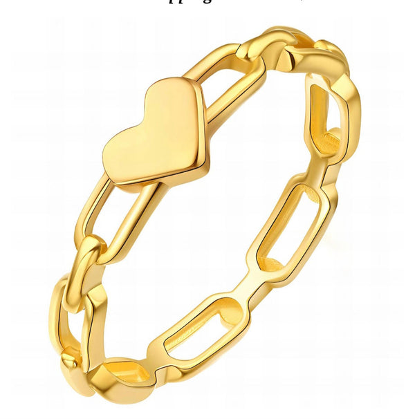 Amour Chain Heart Ring