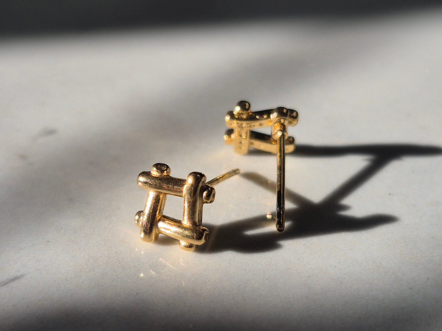 Golden Hashtag Luxe Studs