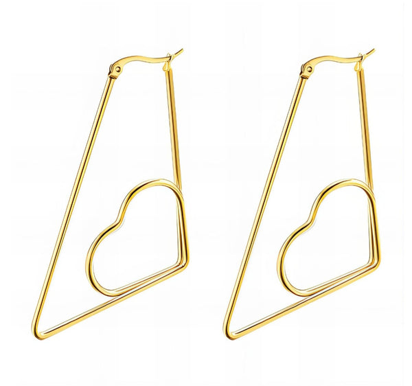 Heartline Hoops – Gold-Plated Waterproof Earrings