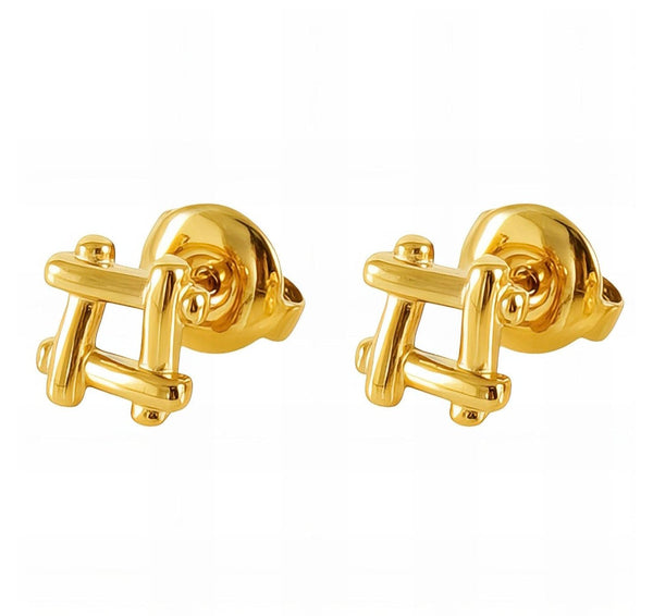 Golden Hashtag Luxe Studs